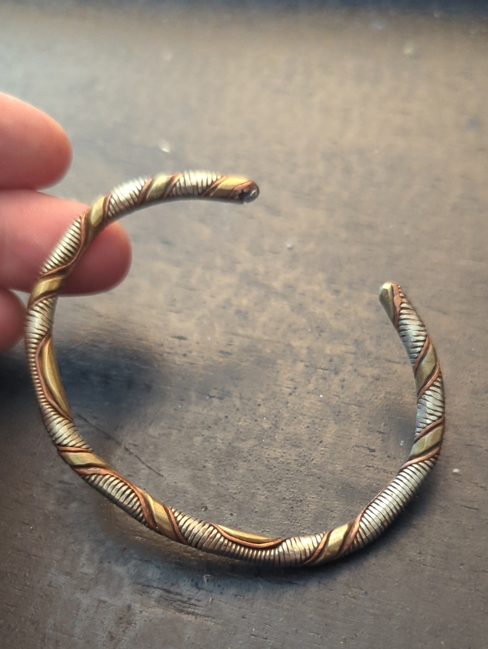 Copper, Bronze And Silver Men's Cuff